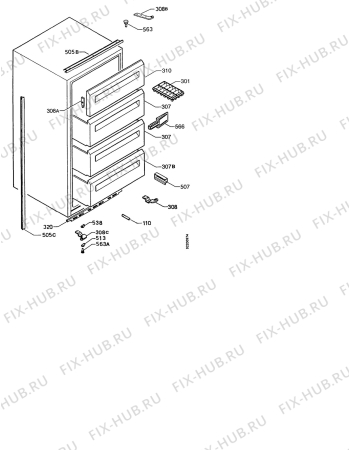 Взрыв-схема холодильника Electrolux EU1222P - Схема узла Housing 001